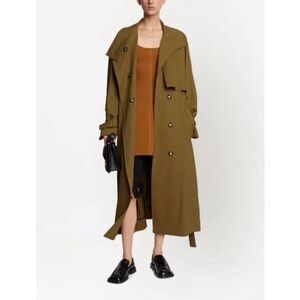 Proenza Schouler Olive Green Trench Coat, size 2